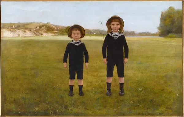 Bernard and Roger, at the château de Vineuil at Bourré by Louis-Maurice Boutet De Monvel