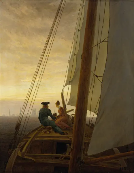 On Board a Sailing Ship by Caspar David Friedrich