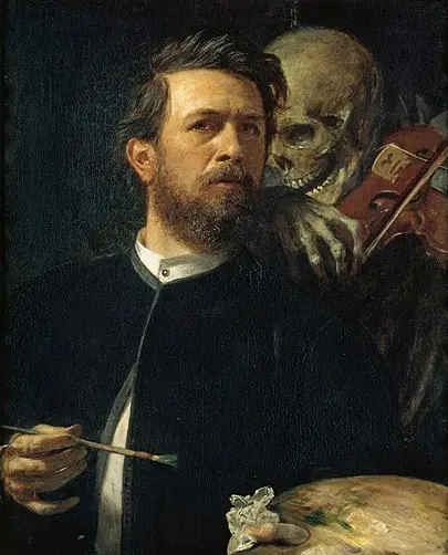 Self Portrait with Death Playing The Fiddle by Arnold Bocklin