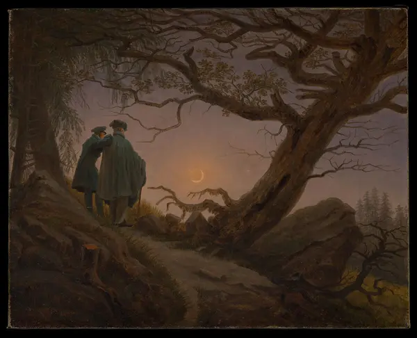 Two Men Contemplating the Moon by Caspar David Friedrich